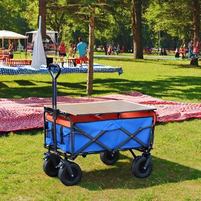 Chariot de camping de jardin de grande capacité à quatre roues, pliable et pliable