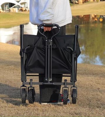 Chariot de camping pliable extérieur avec pneus de 10 cm de large et cadre léger