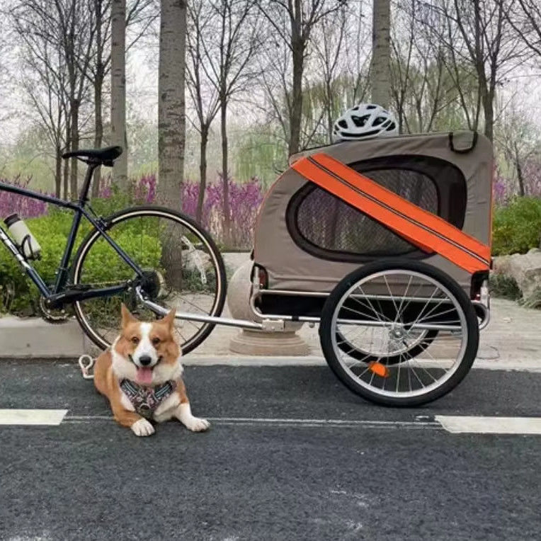 Trailer de vélo pour bébé en acier inoxydable avec chien trailers pour animaux de compagnie 150*90*105CM pneu arrière 20&quot;