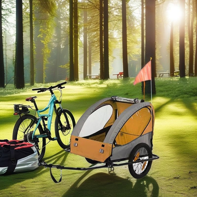 Trailers pour animaux de compagnie, trailers de camping en plein air avec pneus avant de 14&quot;